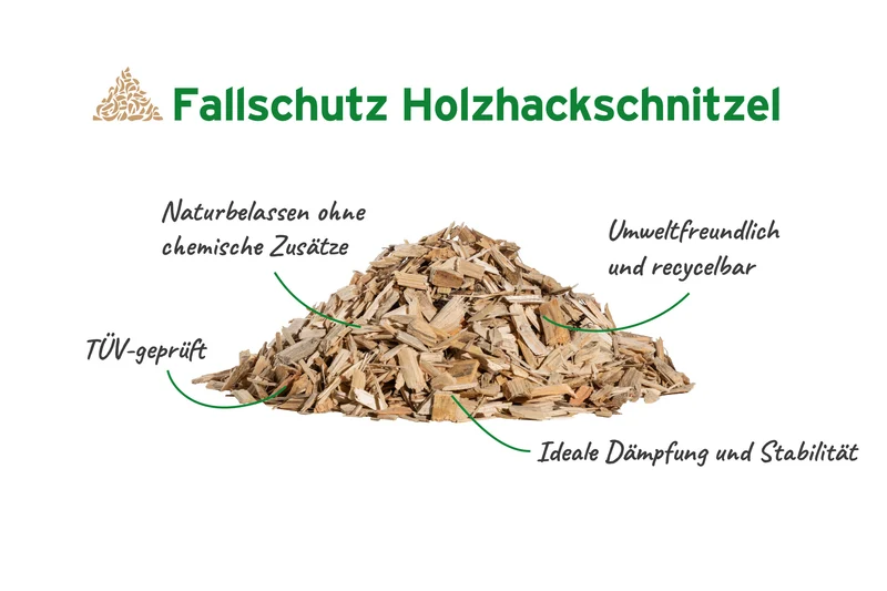 Fallschutz Holzhackschnitzel Hackschnitzel TÜV zertifiziert 05-30 mm