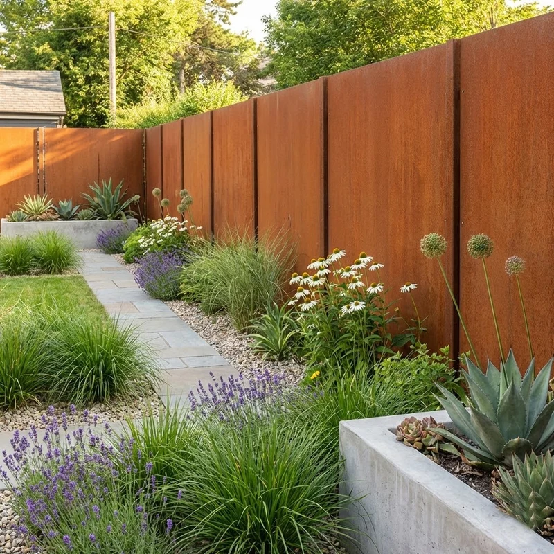 Corten Steel Garden Panel Post