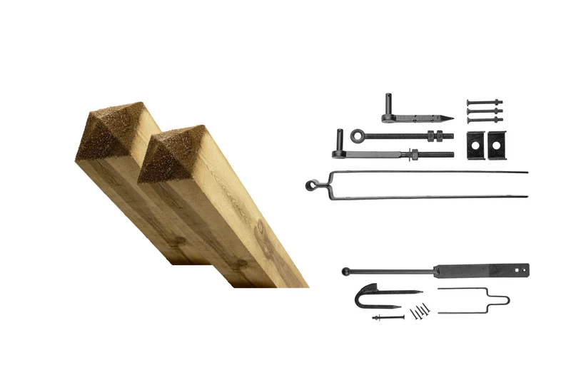 Vorteilsset mit Torpfosten aus Kiefernholz sowie Beschlägen und Verschlüssen