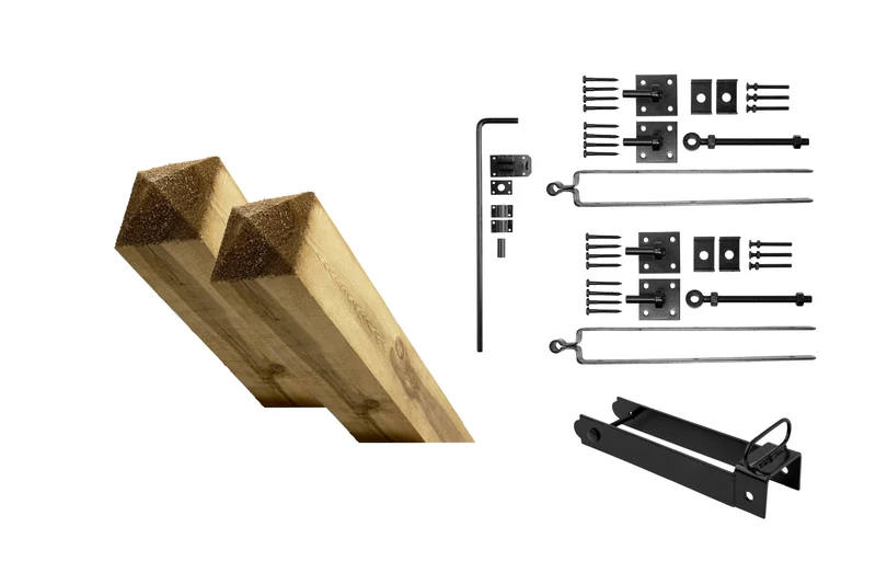 Vorteilsset mit Torpfosten aus Kiefernholz sowie Beschlägen und Verschlüssen