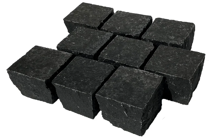 Basalt schwarz Kopfsteinpflaster gesägt Premium Bagira (Vietnam)