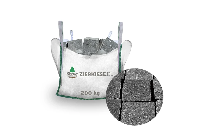 Basalt schwarz Kopfsteinpflaster gesägt Premium Bagira (Vietnam)