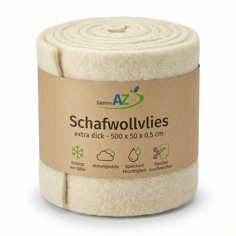 GartenAZ Winterschutz aus Schafwolle – Naturmatte für Garten, Kübelpflanzen & Hochbeete