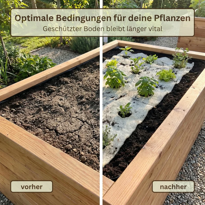 GartenAZ Winterschutz aus Schafwolle – Naturmatte für Garten, Kübelpflanzen & Hochbeete