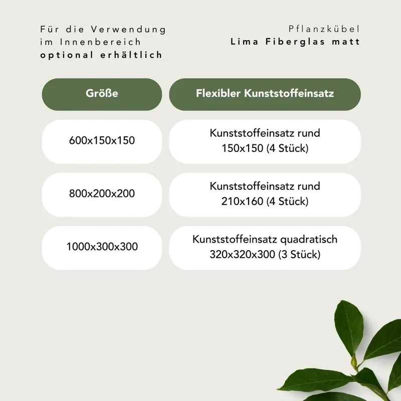 Pflanzkübel Lima Fiberglas matt