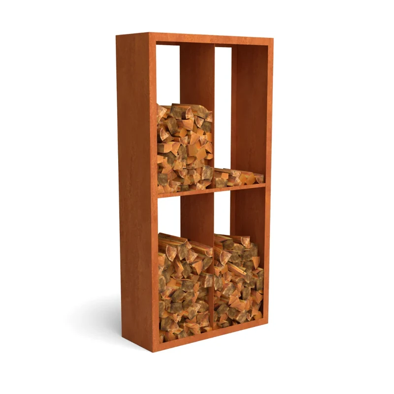 Holzlager Bandon Cortenstahl