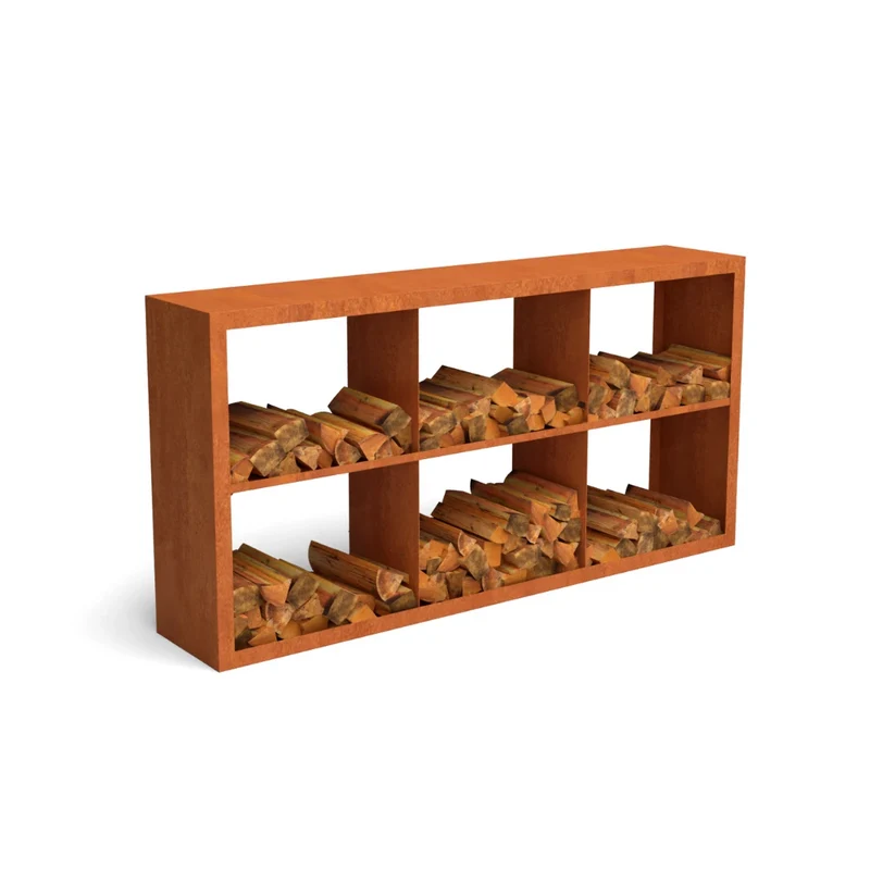 Holzlager Bandon Cortenstahl