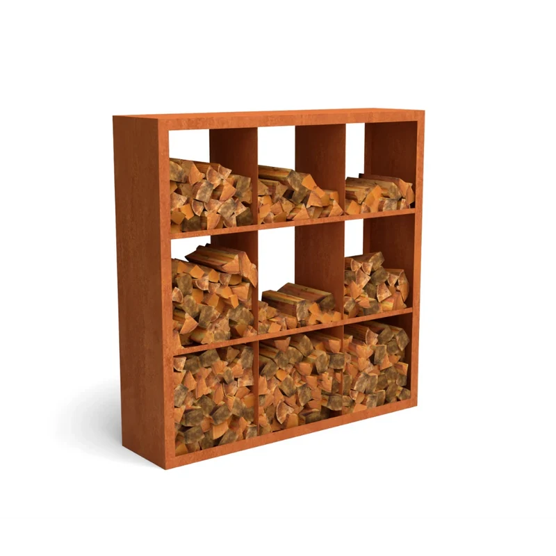 Holzlager Bandon Cortenstahl