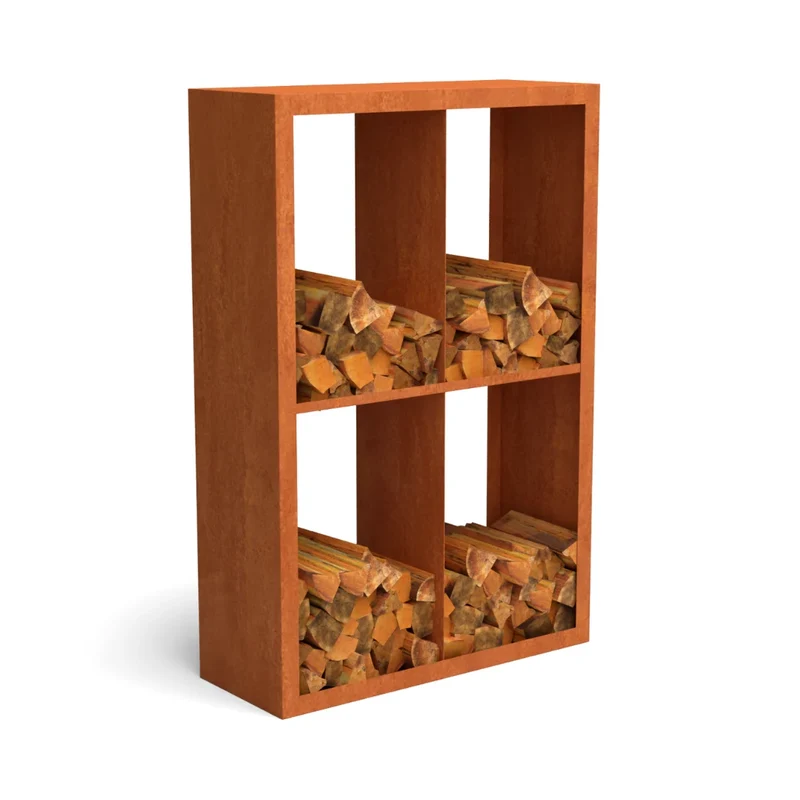 Holzlager Bandon Cortenstahl