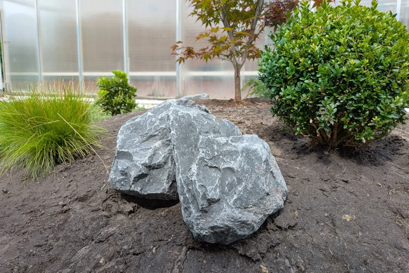 Mauer- und Gestaltungssteine Alpenstein Trockenmauer Bruchstein anthrazit-weiß nuanciert 15-45 cm