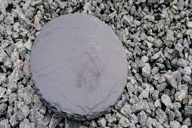 Trittstein Schiefer Rund Japanplatte anthrazit 40 cm Step Stone schwarz