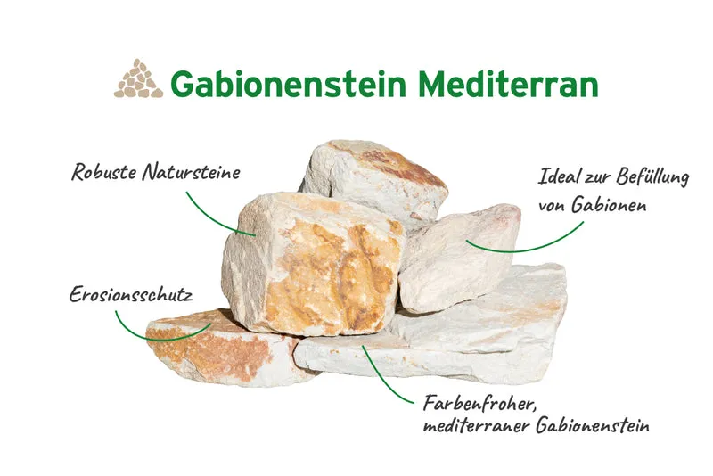 Gabionenstein Bruchstein Mediterran 60-200 mm (6-20 cm)