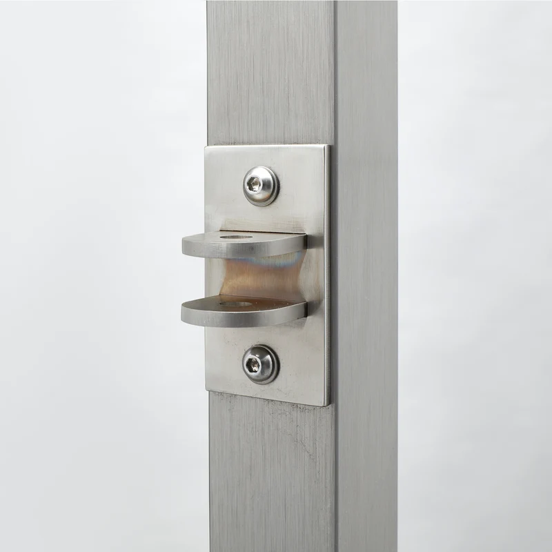 Modul5 - Edelstahl Tor / Tür - Pfosten 80 x 80 mm - heller Bambus