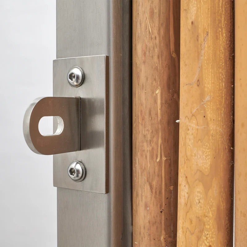 Modul5 - Edelstahl Tor / Tür - Pfosten 80 x 80 mm - heller Bambus