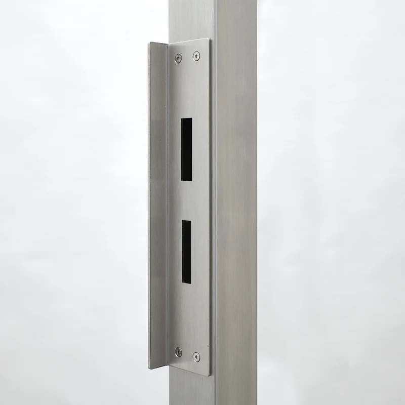 Modul5 - Edelstahl Tor / Tür - Pfosten 80 x 80 mm - heller Bambus