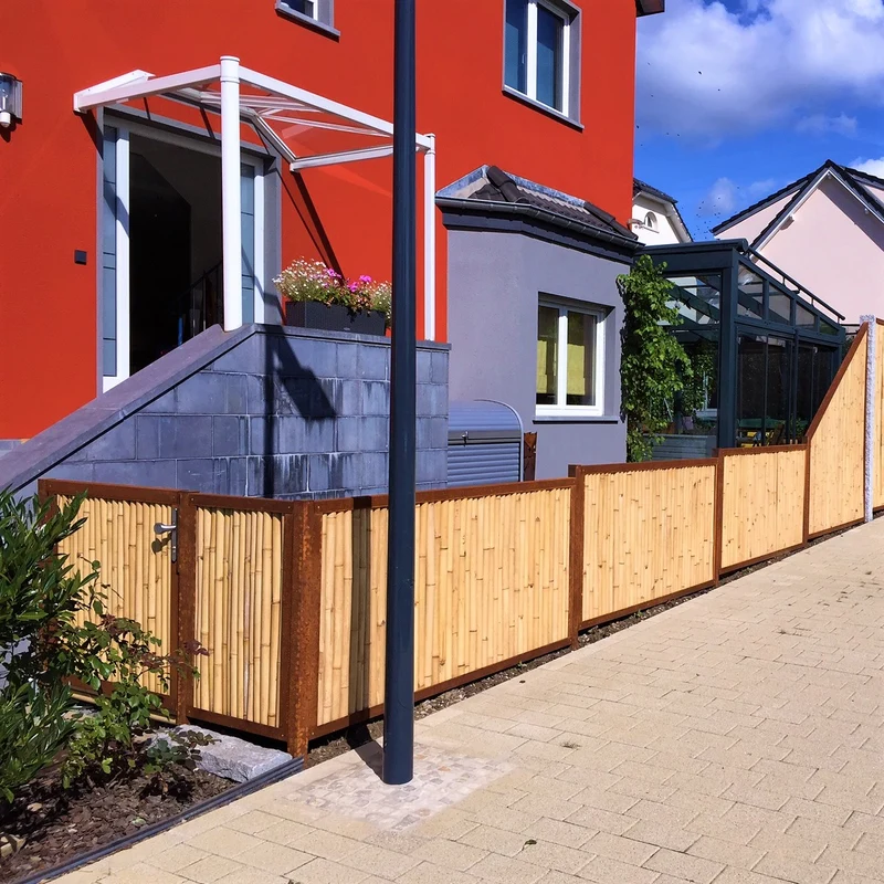 Modul5/classic - Cortenstahl Anfangs- oder Endpfosten für Zaunfeld | Edelrost