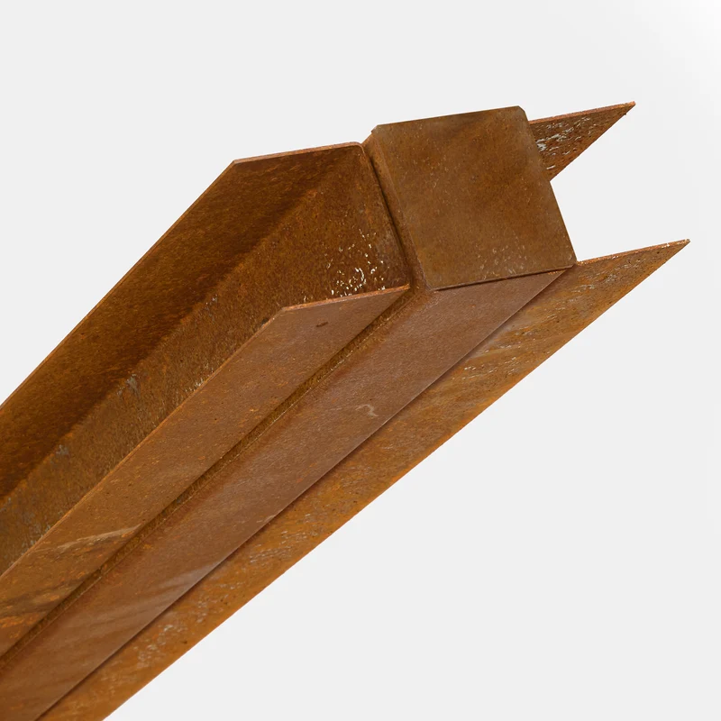 Modul5/classic - Cortenstahl Mittelpfosten für Zaunfeld | Edelrost