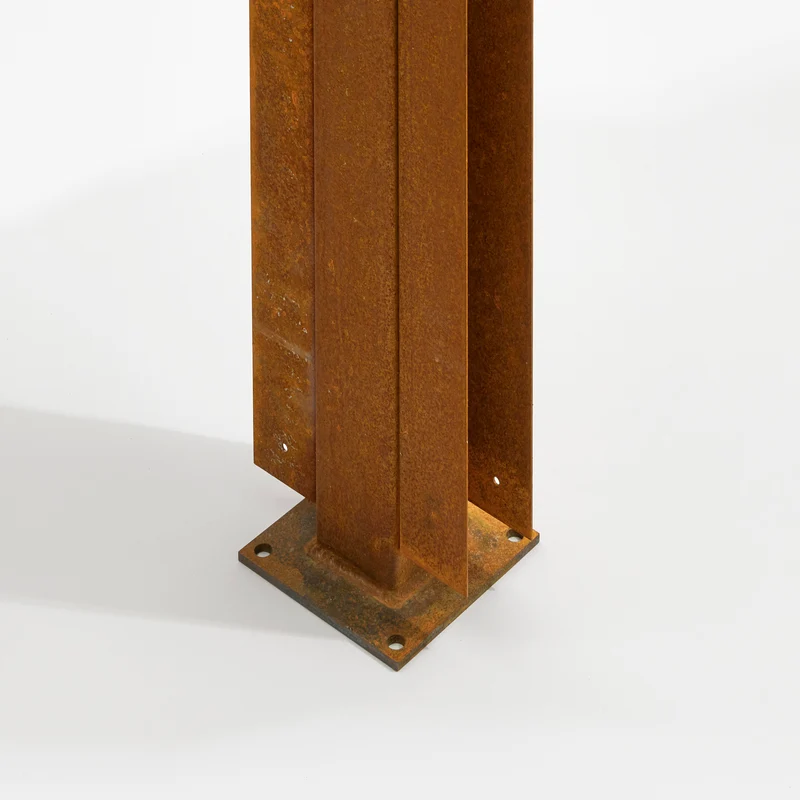 Modul5/classic - Cortenstahl Mittelpfosten für Zaunfeld | Edelrost