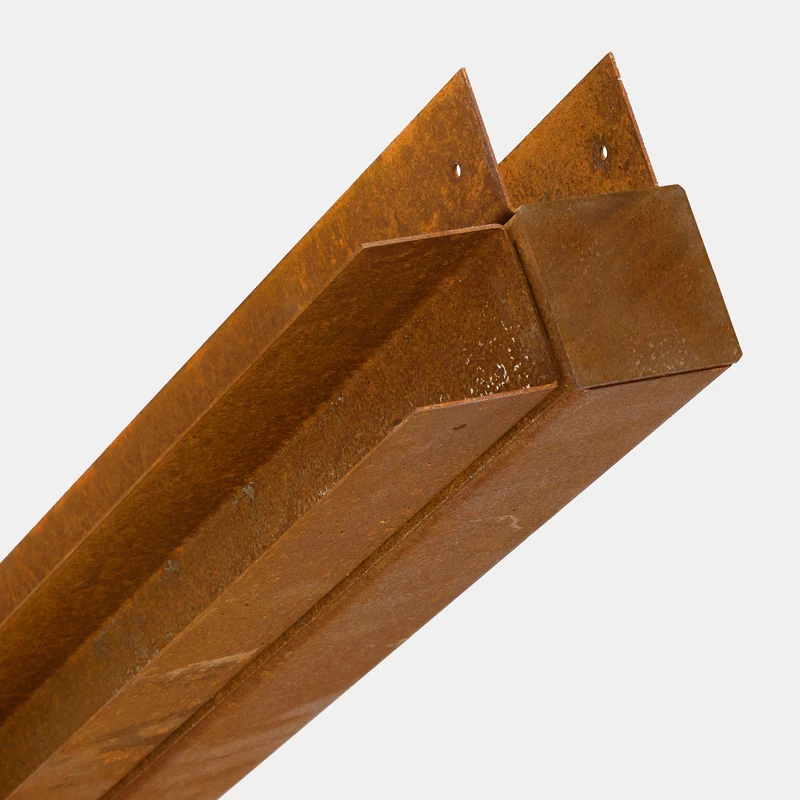 Modul5/classic - Cortenstahl Eckpfosten für Zaunfeld | Edelrost
