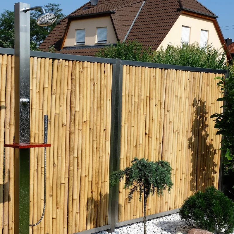 Modul5/classic - Edelstahl Mittelpfosten für Bambuszaunfeld