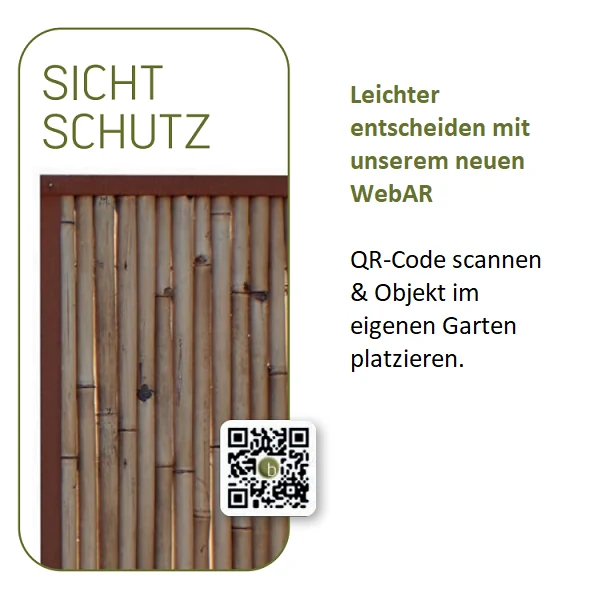 Modul5/classic - Zaunfeld mit unterem & oberem Cortenstahl Rahmenprofil | Edelrost - Bambus hell oder dunkel