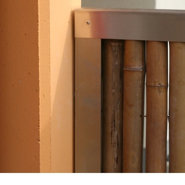 Modul5/classic - Edelstahl seitliches Rahmenprofil für Bambuszaunfeld