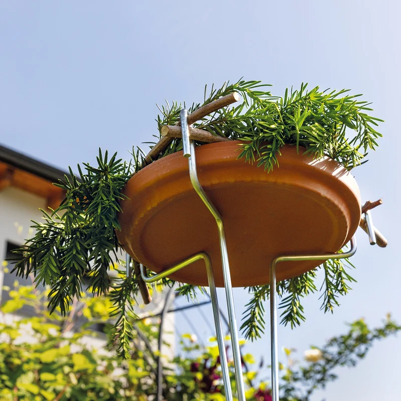 bellissa Insekten- & Vogeltränkenhalter Ø 15-35 cm x H146 cm, 6 mm, Stahl, verzinkt