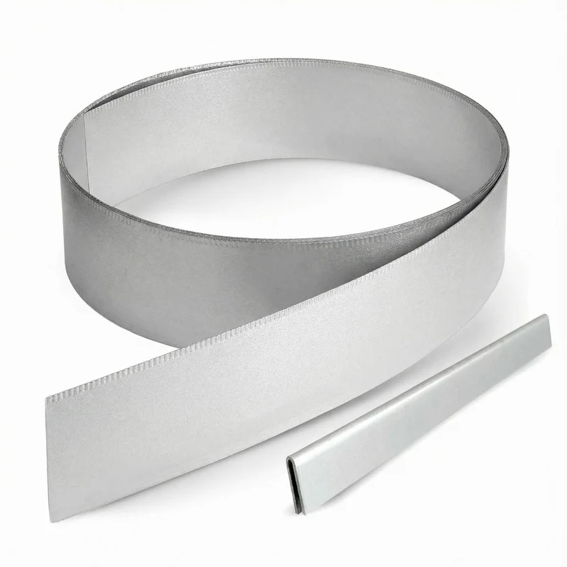 Rasenkantenband aus Galvalume Alu-Zink – 15 cm hoch, Länge 15 m, 1 mm stark – GartenAZ inklusive Einschlaghilfe