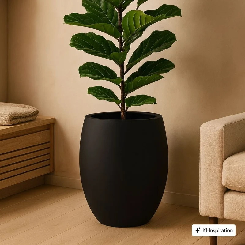 Bundle: Fiberglas matt Pflanzkübel "SALEM" Schwarz