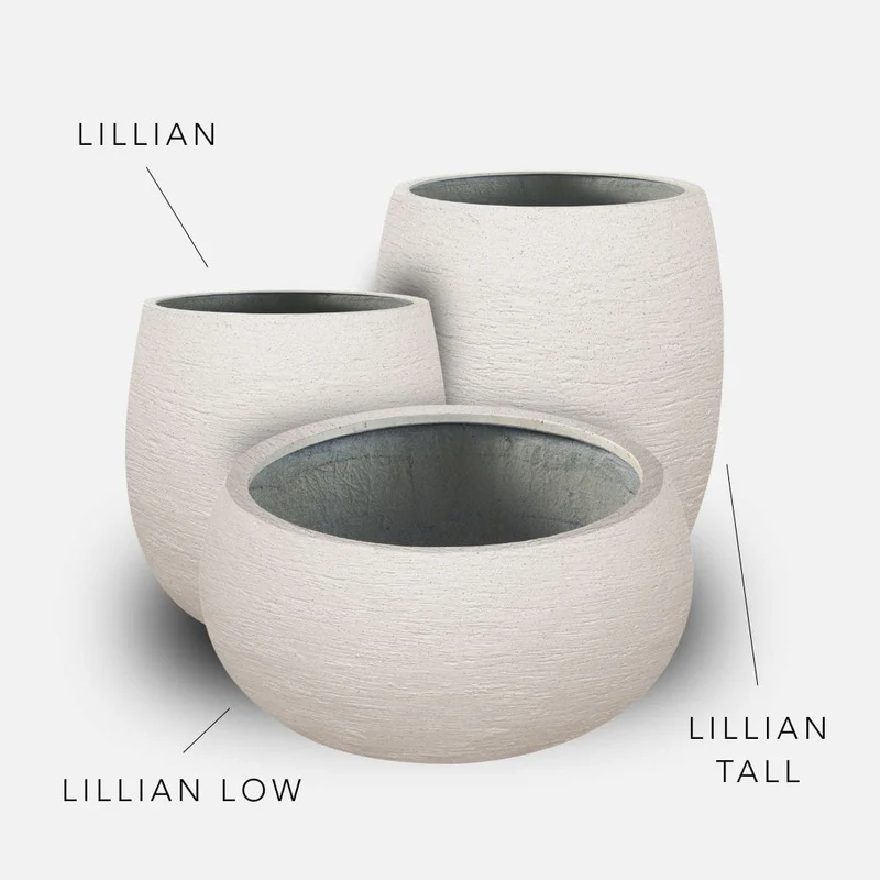 Bundle: Lehmoptik Pflanzkübel "LILLIAN" Sand