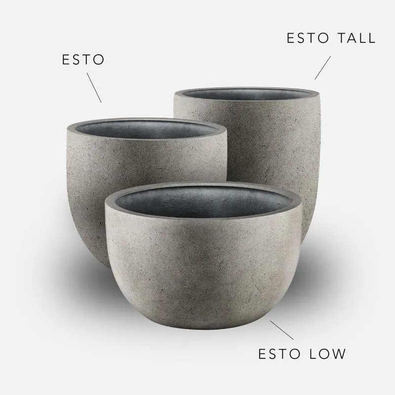 Bundle: Betonoptik Pflanzkübel "ESTO" Grau