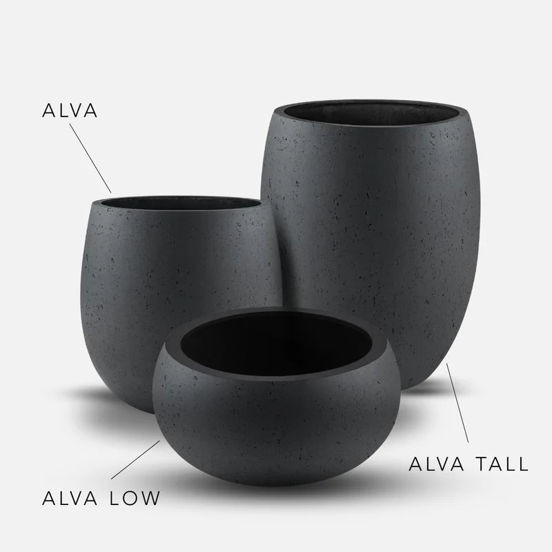 Bundle: Betonoptik Pflanzkübel "ALVA" Anthrazit