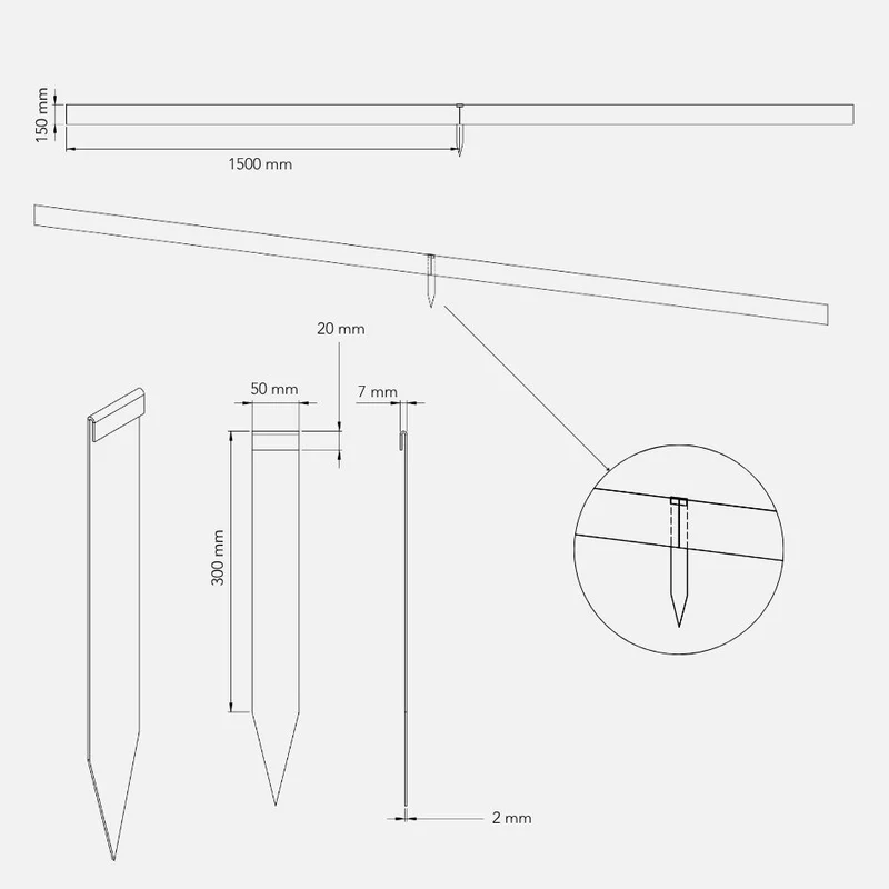 Cortenstahl Rasenkanten-System "Simply-Edge"