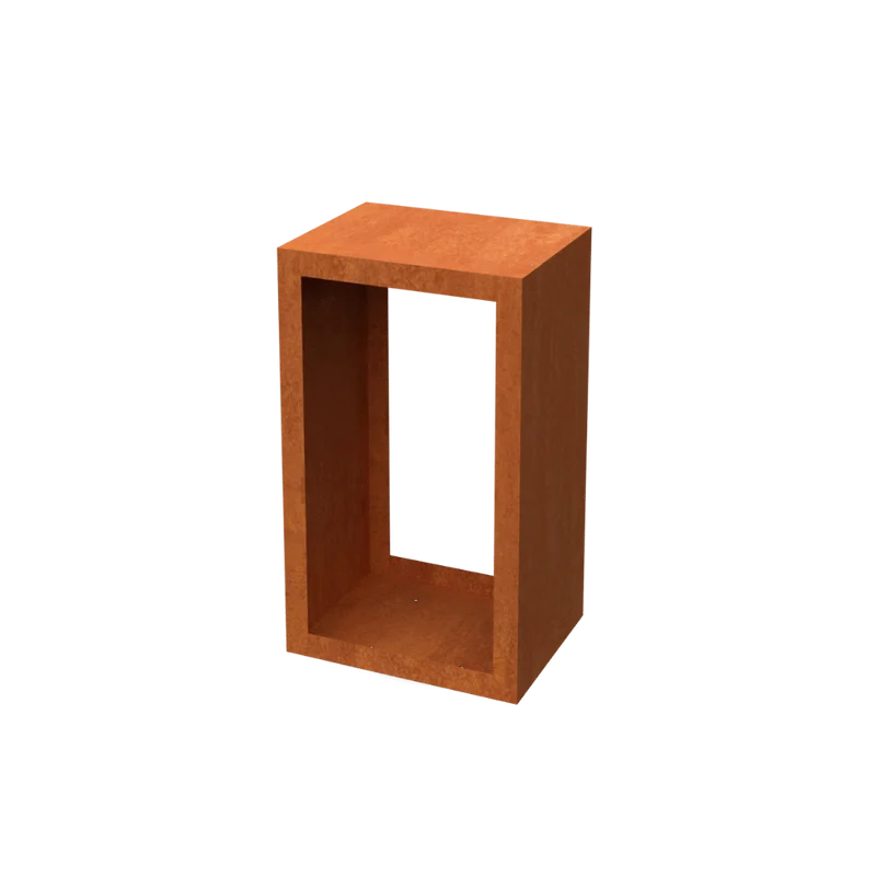 Holzlager Faria Mini Cortenstahl