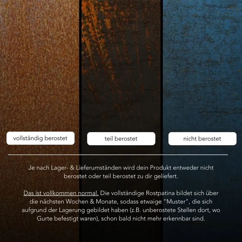 Holzlager Faria Mini Cortenstahl