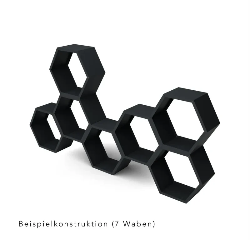 Holzlager Fallon in Wabenform Stahl farbig