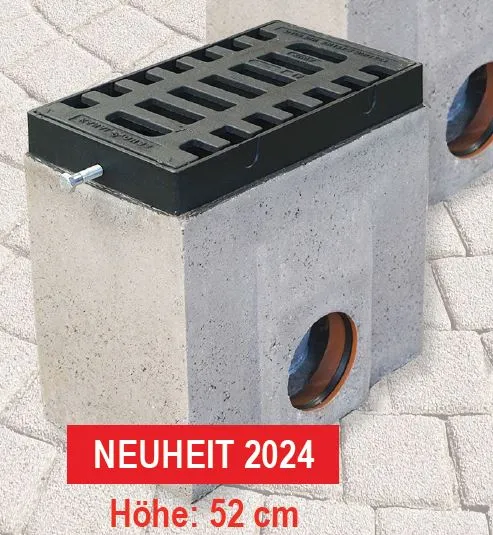 Sinkkasten aus Beton mit Gussroste / Straßeneinlauf / Hofeinlauf