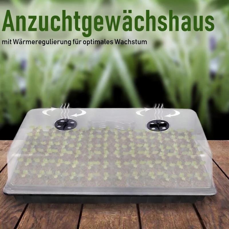Anzuchtgewächshaus 72 Zellen Mini Gewächshaus Anzuchtschale Zimmergewächshaus Set