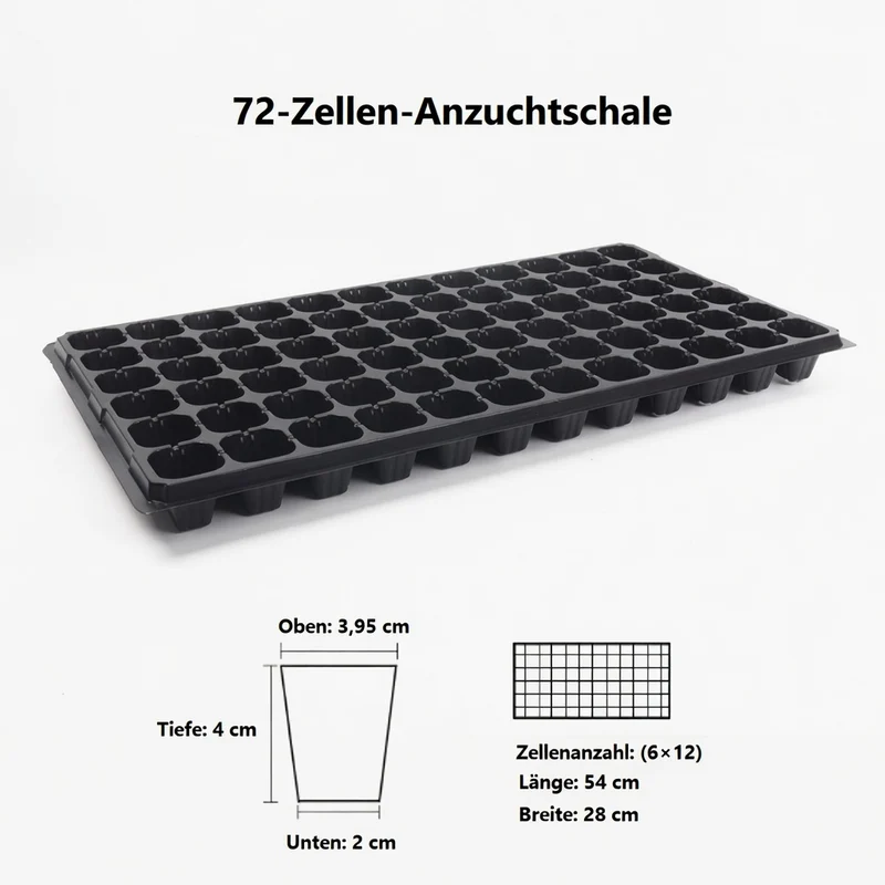 Anzuchtgewächshaus 72 Zellen Mini Gewächshaus Anzuchtschale Zimmergewächshaus Set