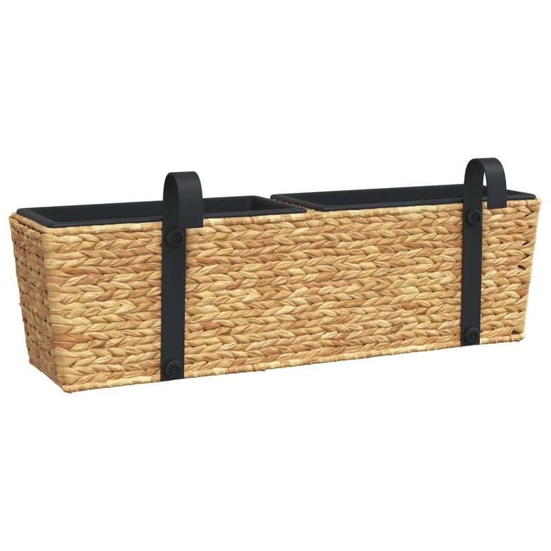 Pflanzkübel 2 Stk. Wasserhyazinthe 80x20x18 cm Braun Balkonkasten