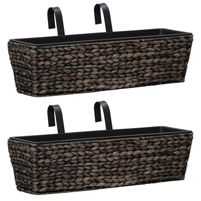Balkon-Blumenkasten Pflanzkübel 2 Stk. Wasserhyazinthe Braun 60 cm