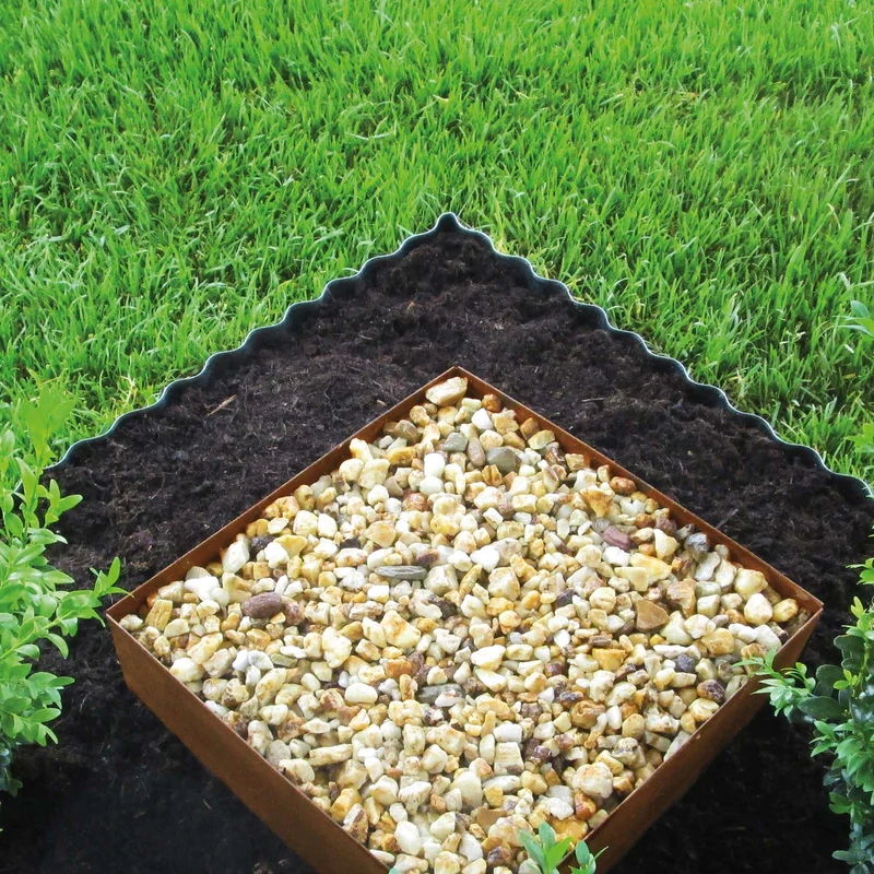 bellissa Rasenkantenband Welle verzinkt 500x14 cm