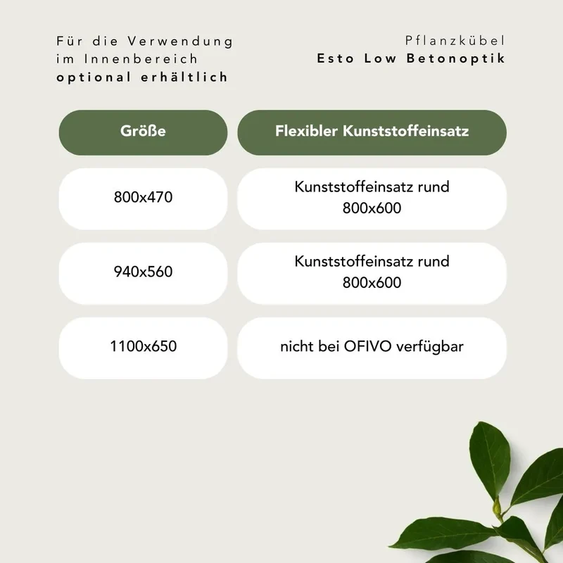 Pflanzkübel Esto Low Betonoptik