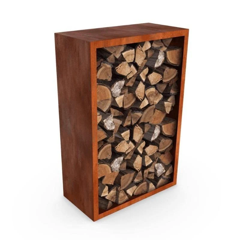 Holzlager Faria Cortenstahl