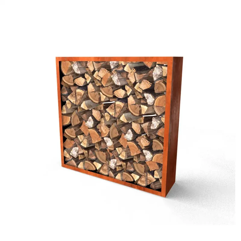 Holzlager Faria Cortenstahl