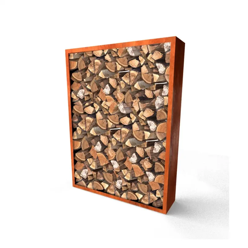 Holzlager Faria Cortenstahl