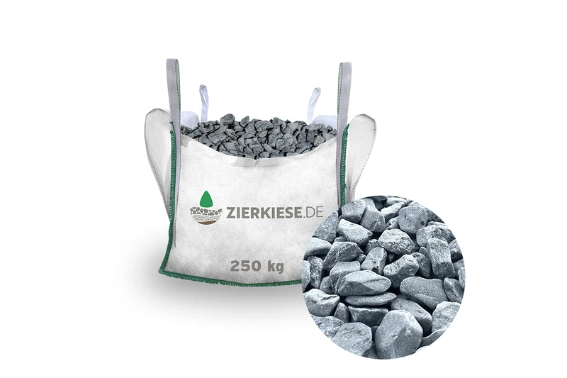 Rundkies Marmor schwarz anthrazit