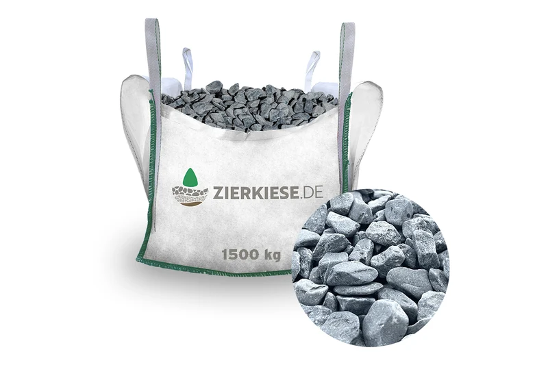 Rundkies Marmor schwarz anthrazit