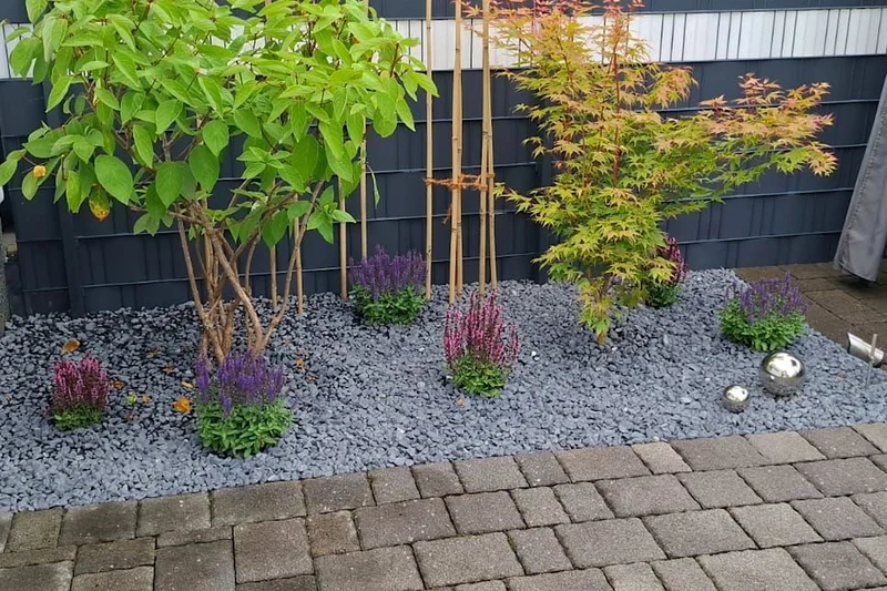Rundkies Marmor schwarz anthrazit