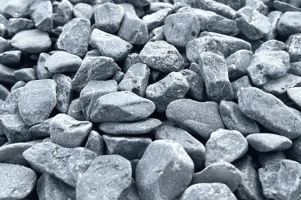 Rundkies Marmor schwarz anthrazit